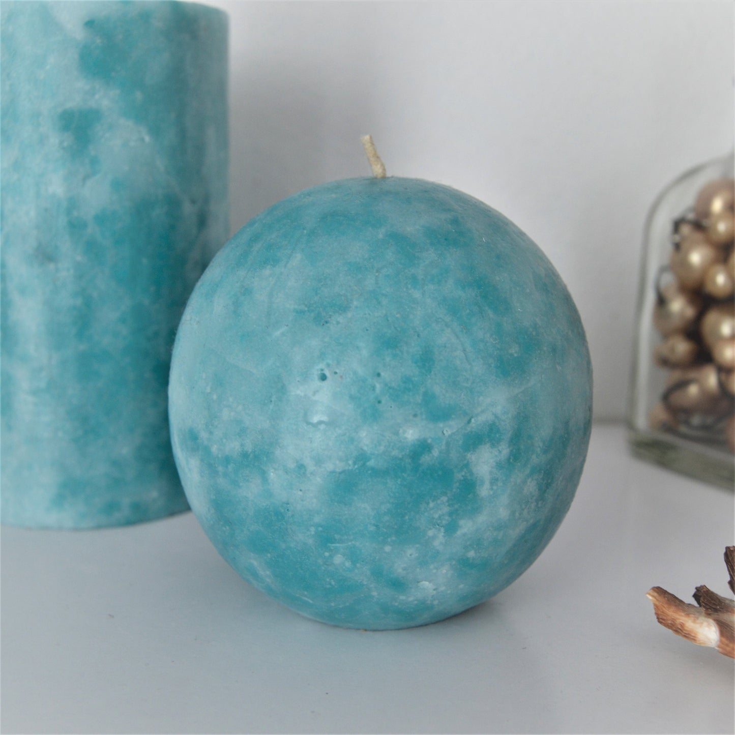 Aqua Pillar Candle – Light Teal Decorative Candle for Summer Vibes, Coastal Decor, or a Fresh Seasonal Gift