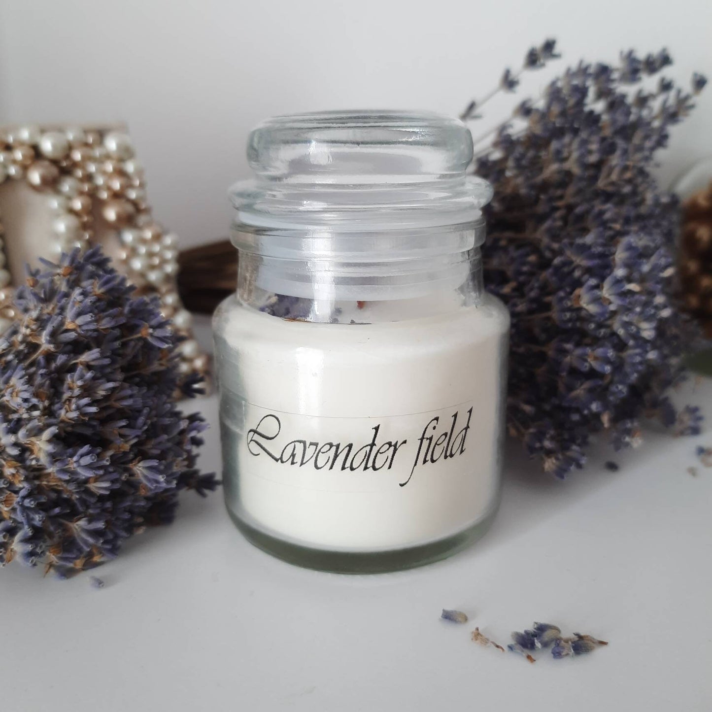 Lavender candle, soy wax candle, candles in jar. Scented jar candle with lavender essential oil. Candle gift