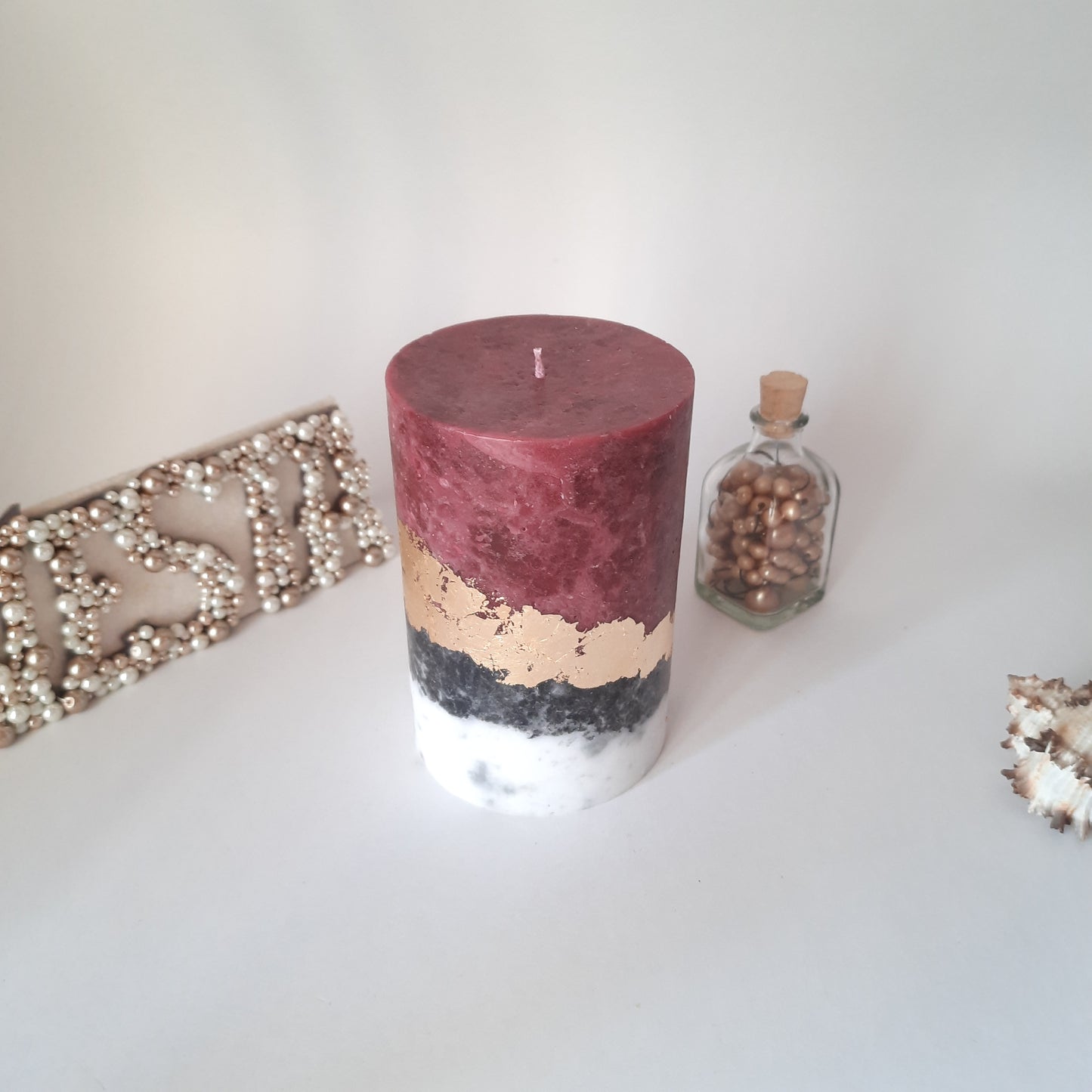 Burgundy Pillar Candles. Decorative candles for burgundy decor or Christmas gift. Unscented candles. Choose a size