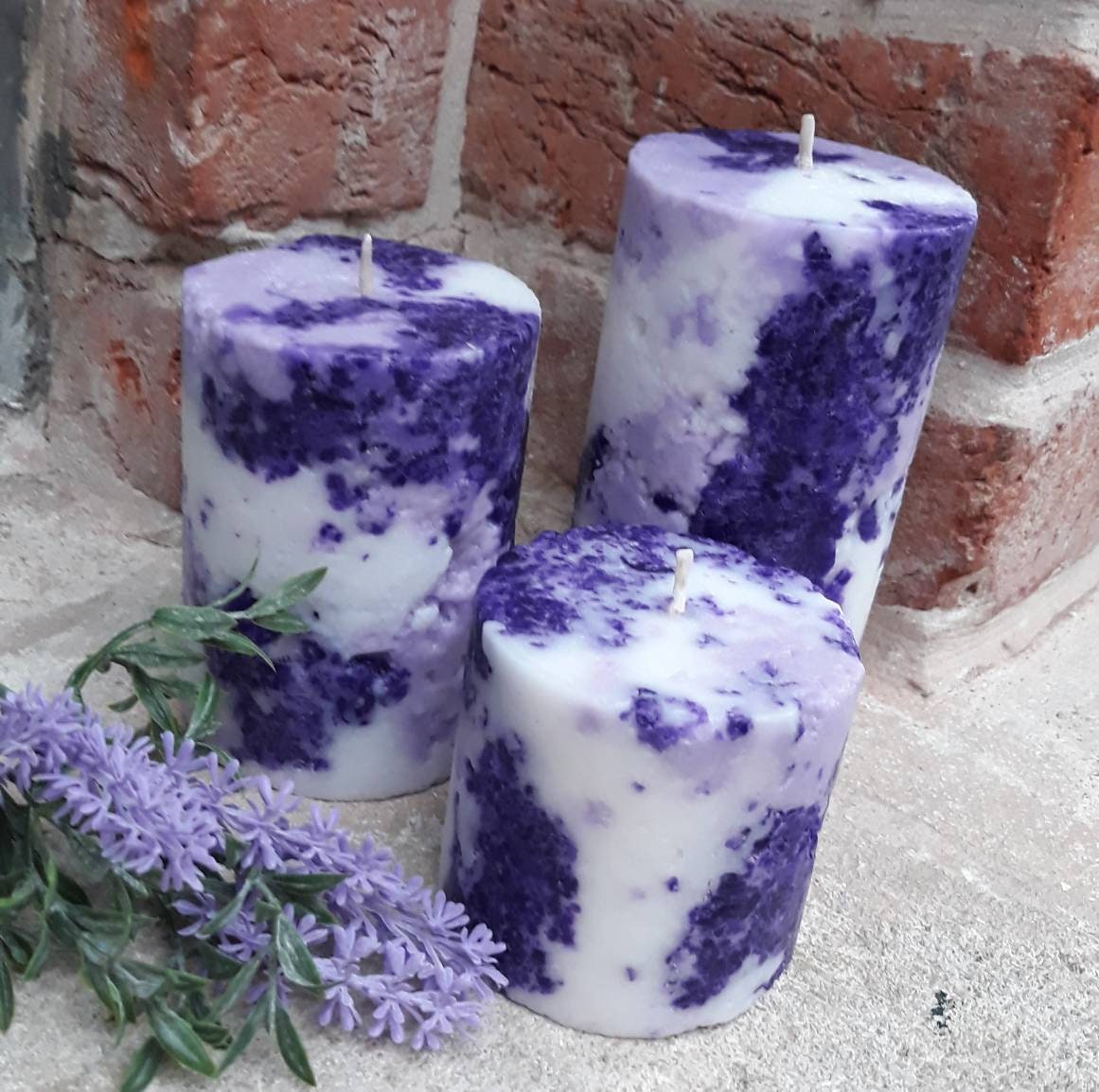 Purple pillar candle. Decorative candle for Purple Decor. Unique candles. Choose the size.