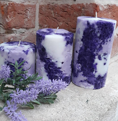 Purple pillar candle. Decorative candle for Purple Decor. Unique candles. Choose the size.