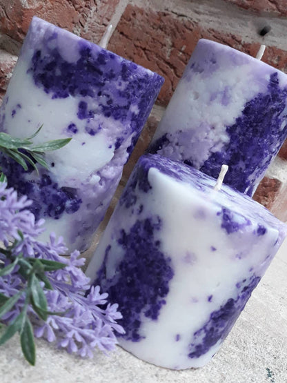 Purple pillar candle. Decorative candle for Purple Decor. Unique candles. Choose the size.