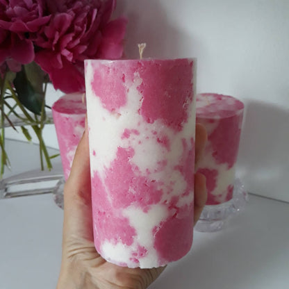 Pink Decorative Candles. Pink Pillar Candles. Pink Room Decor. Unique Candles For Gift