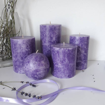 Purple Candles. Purple pillar candle. Unique candle. Decorative candles. Choose a size