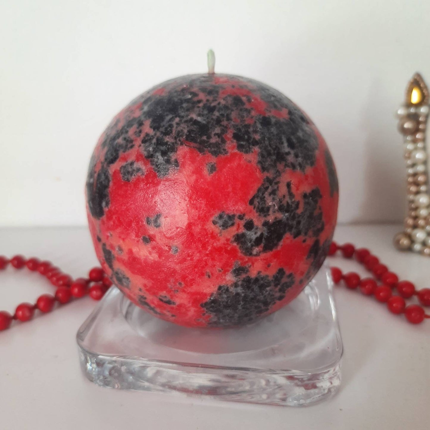 Black And Red Pillar Candles. Decorative candles. Halloween Candles. Goth Vampire Decor. Goth candles. Choose the size.