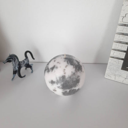 Grey and white decorative  candles. Pillar candles for home decor