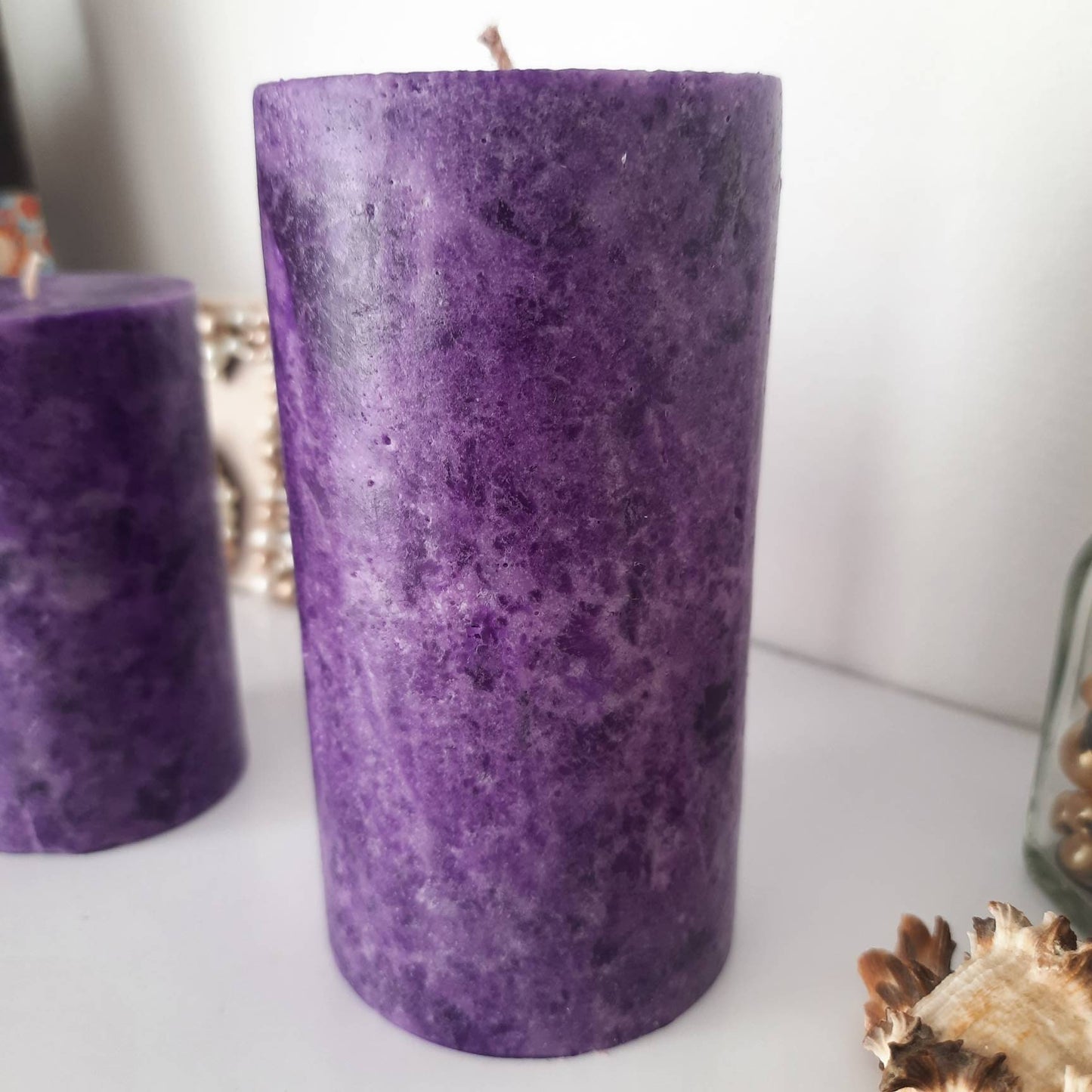 Dark Purple candle. Decorative candle. Pillar candle. Ball candle eggplant color. Choose size