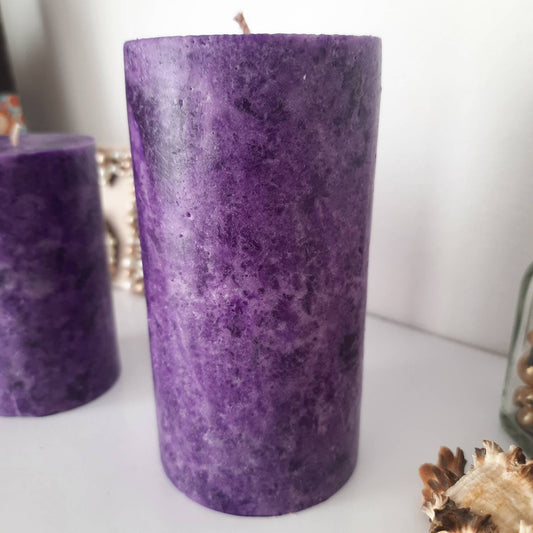 Dark Purple candle. Decorative candle. Pillar candle. Ball candle eggplant color. Choose size
