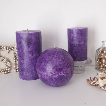Dark Purple candle. Decorative candle. Pillar candle. Ball candle eggplant color. Choose size