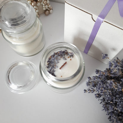 Lavender candle, soy wax candle, candles in jar.  Scented jar candle with lavender essential oil. Candle gift