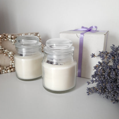 Lavender candle, soy wax candle, candles in jar.  Scented jar candle with lavender essential oil. Candle gift