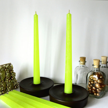 Neon taper candles. Set o 6 decorative candles sticks. Bright Hot Pink Orange Green Yellow Dinner candles 8 1/2" or 11"