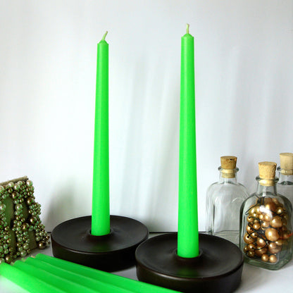 Neon taper candles. Set o 6 decorative candles sticks. Bright Hot Pink Orange Green Yellow Dinner candles 8 1/2" or 11"