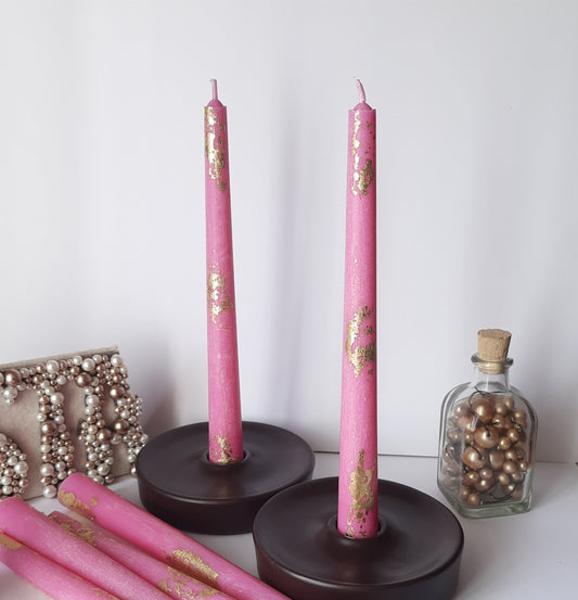 Pink Taper candles. Set o 6 decorative candles sticks. Dinner candles 8 1/2" or 11"