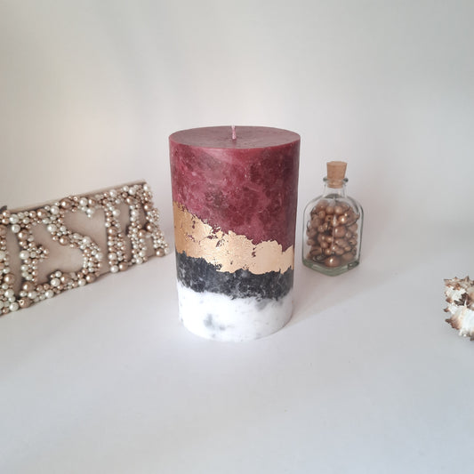Burgundy Pillar Candles. Decorative candles for burgundy decor or Christmas gift. Unscented candles. Choose a size