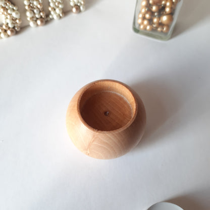 Beech Wood Tealight Candle Holder, Handmade Round Wooden Tealight Holder, Natural Wood Decor, Rustic Candle Holder