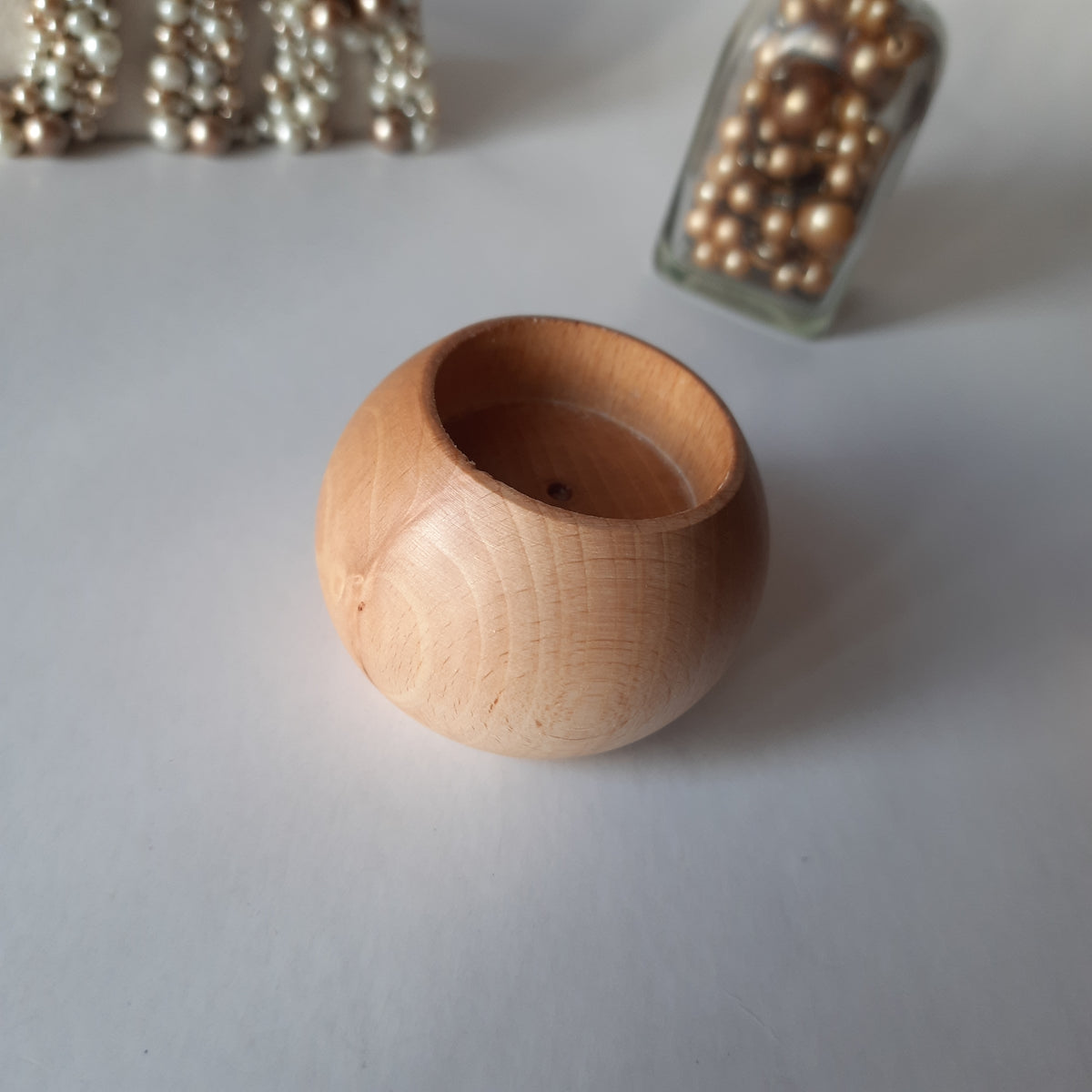 Beech Wood Tealight Candle Holder, Handmade Round Wooden Tealight Holder, Natural Wood Decor, Rustic Candle Holder