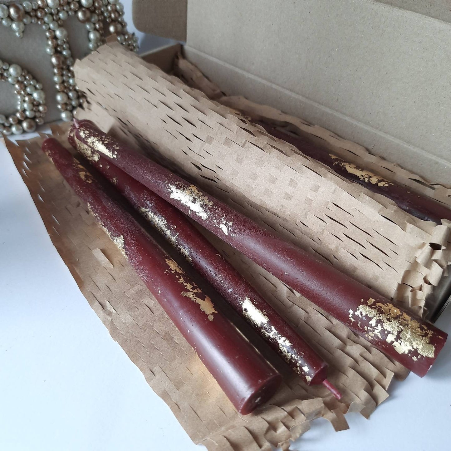 Burgundy Taper candles. Set o 6 decorative candles sticks. Dinner candles 8 1/2" or 11"