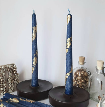 Navy blue taper candles. Set o 6 decorative candles sticks.  Dinner candles 8 1/2" or 11"