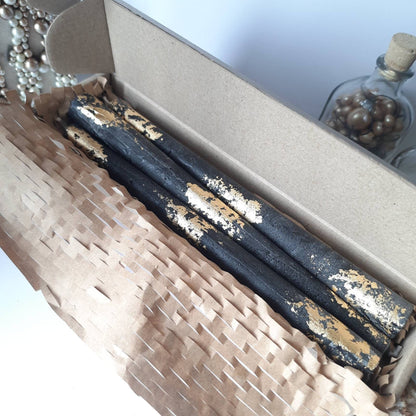 Black Taper candles. Set o 6 decorative candles sticks.  Dinner candles 8 1/2" or 11"