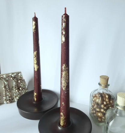 Burgundy Taper candles. Set o 6 decorative candles sticks. Dinner candles 8 1/2" or 11"