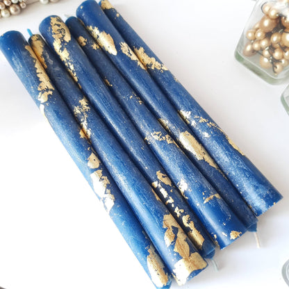 Navy blue taper candles. Set o 6 decorative candles sticks.  Dinner candles 8 1/2" or 11"